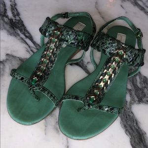 Stella McCartney Green Python Sandals